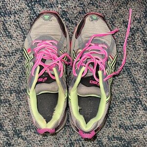 Asics Women's Gray and Pink Athletic Shoes